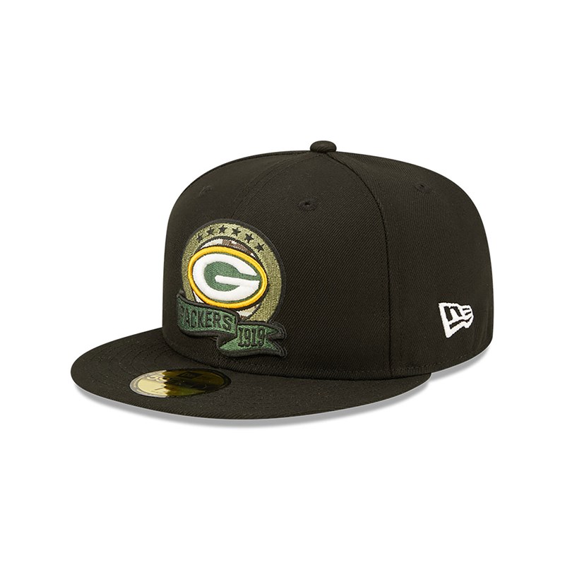 59fifty New Era Bay Packers NFL Salute To Service Fitted Gorras Negros | NH7346810