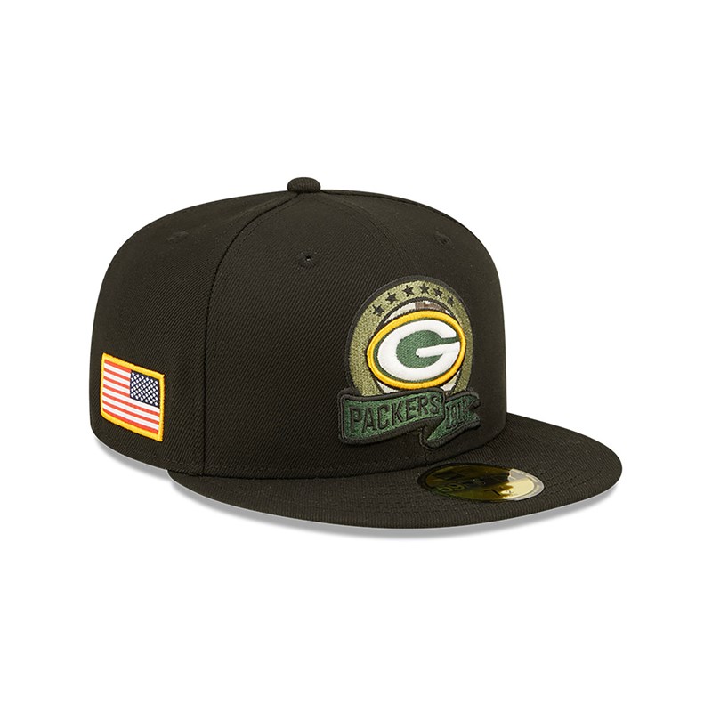 59fifty New Era Bay Packers NFL Salute To Service Fitted Gorras Negros | NH7346810