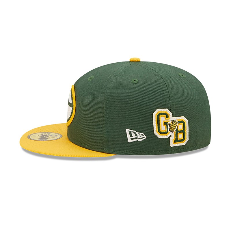 59fifty New Era Bay Packers Ne Letterman Fitted Gorras Verdes | VP3748012