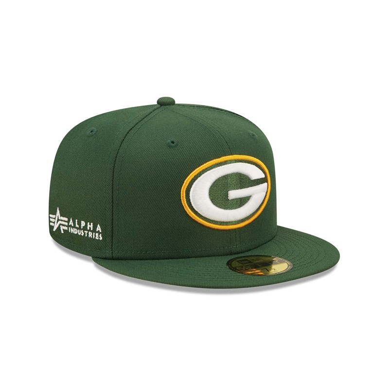 59fifty New Era Bay Packers X Alpha Industries Fitted Gorras Verdes | ZU8169254