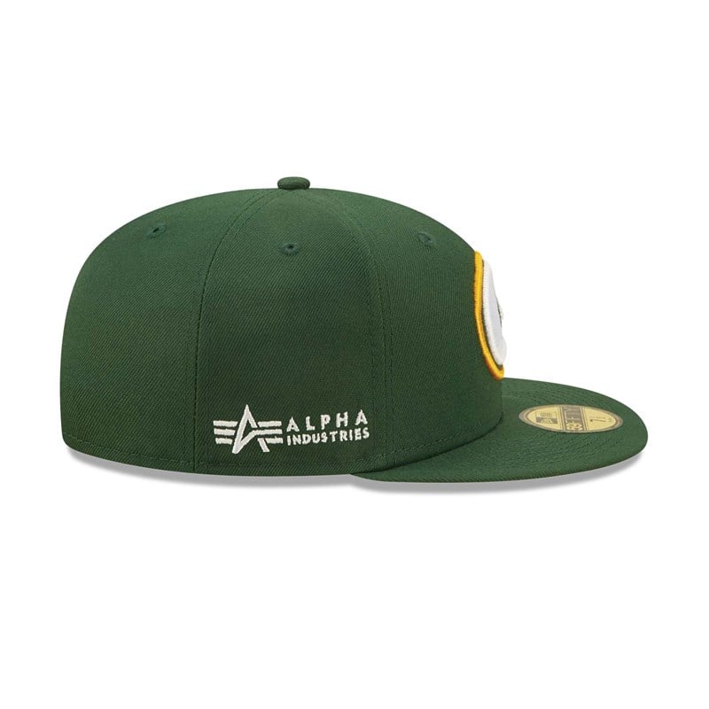 59fifty New Era Bay Packers X Alpha Industries Fitted Gorras Verdes | ZU8169254