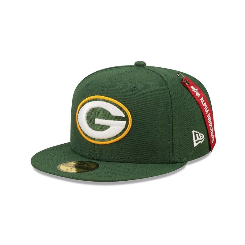 59fifty New Era Bay Packers X Alpha Industries Fitted Gorras Verdes | ZU8169254