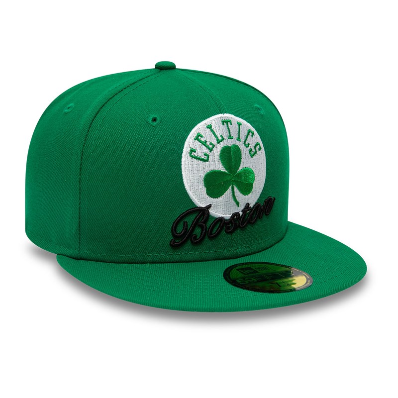 59fifty New Era Boston Celtics Dual Logo Fitted Gorras Verdes | DO7530482