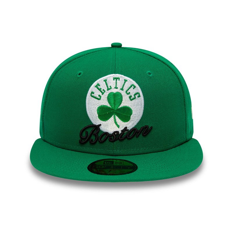 59fifty New Era Boston Celtics Dual Logo Fitted Gorras Verdes | DO7530482