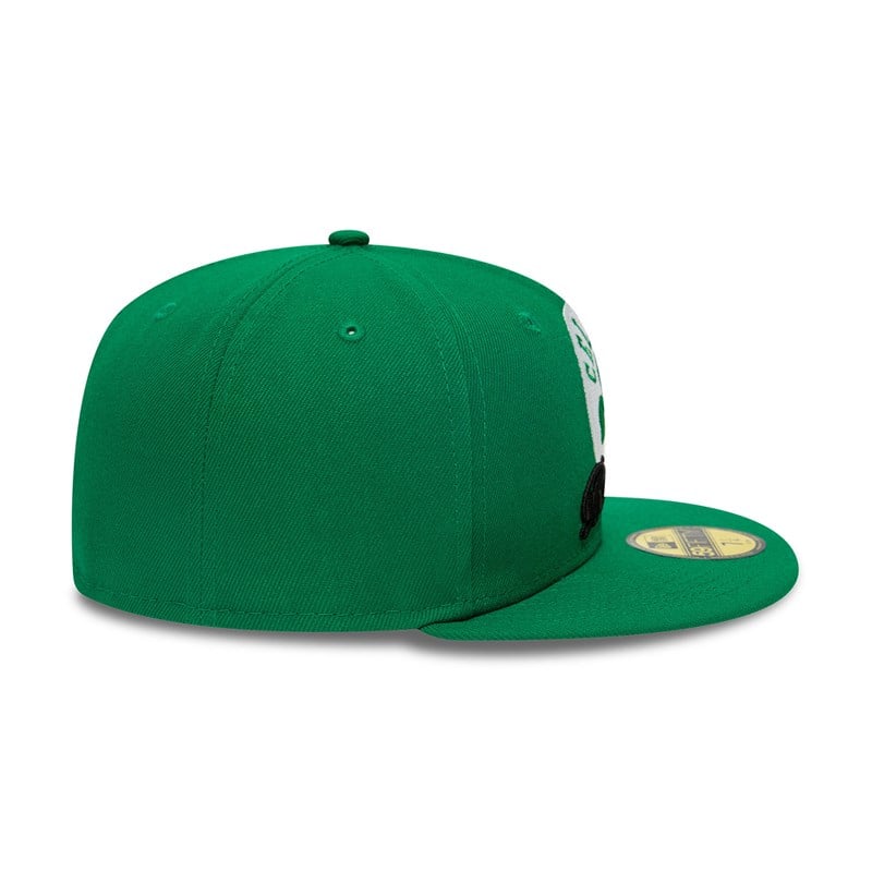 59fifty New Era Boston Celtics Dual Logo Fitted Gorras Verdes | DO7530482