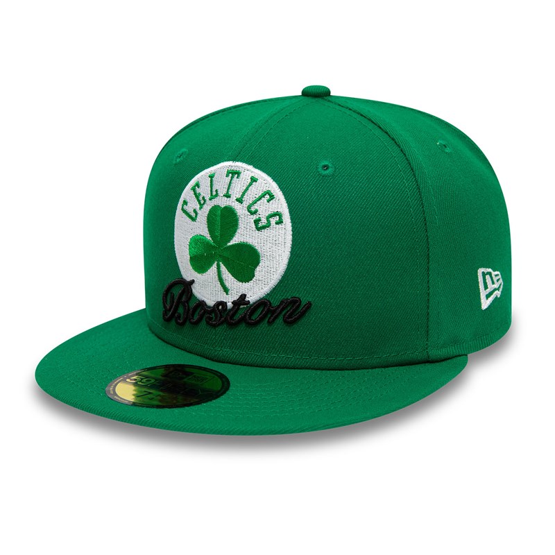 59fifty New Era Boston Celtics Dual Logo Fitted Gorras Verdes | DO7530482