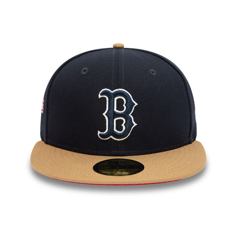 59fifty New Era Boston Sox Fall Colours Contrast Visor Fitted Gorras Azules | YM0468913