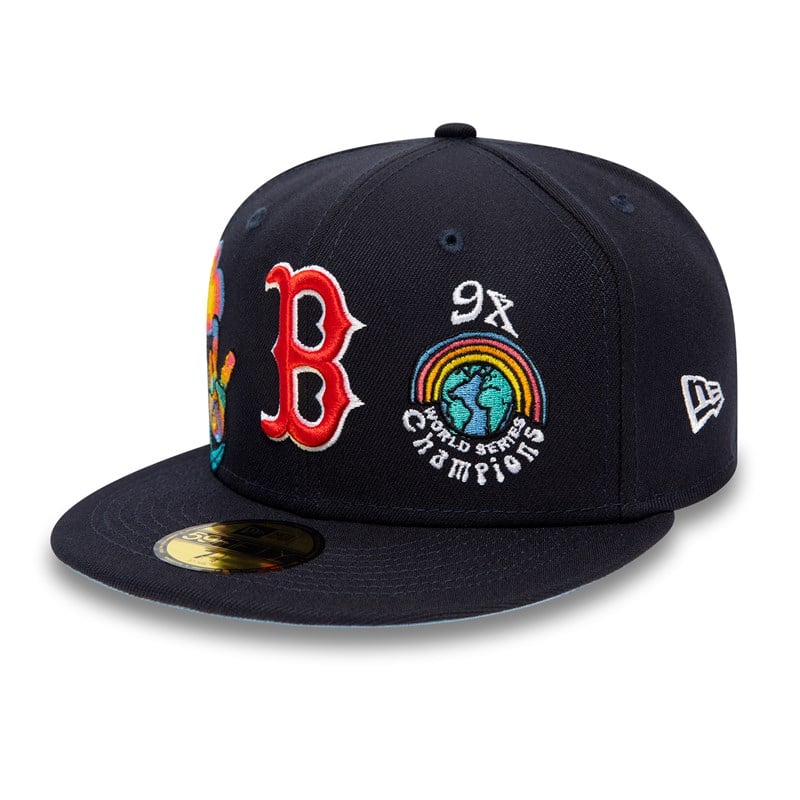 59fifty New Era Boston Sox Groovy Fitted Gorras Azules | TH3418056