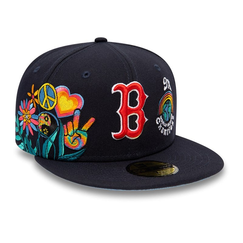 59fifty New Era Boston Sox Groovy Fitted Gorras Azules | TH3418056