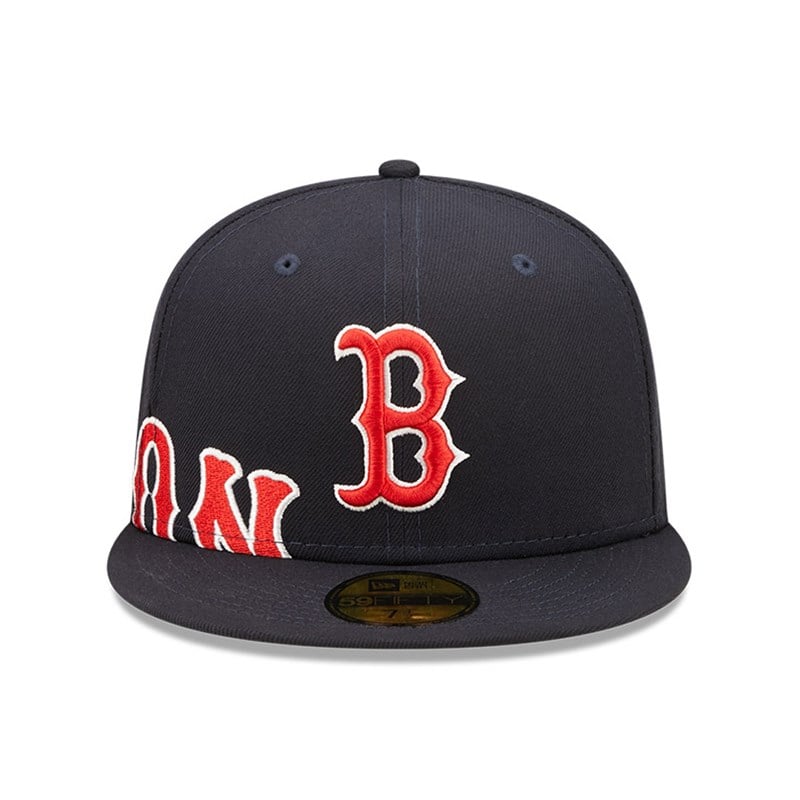 59fifty New Era Boston Sox MLB Side Split Fitted Gorras Azules | HJ4572109