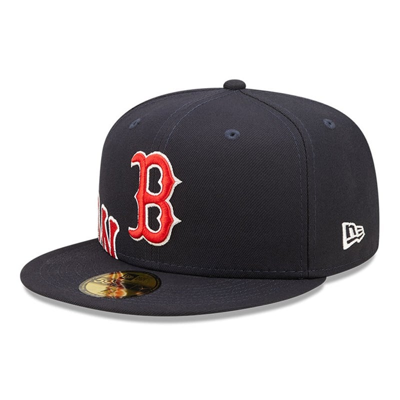 59fifty New Era Boston Sox MLB Side Split Fitted Gorras Azules | HJ4572109