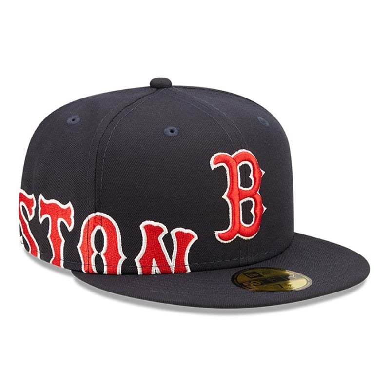 59fifty New Era Boston Sox MLB Side Split Fitted Gorras Azules | HJ4572109