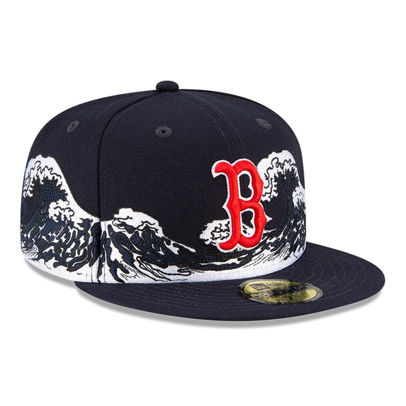 59fifty New Era Boston Sox MLB Wave Fitted Gorras Azules | IN4910732