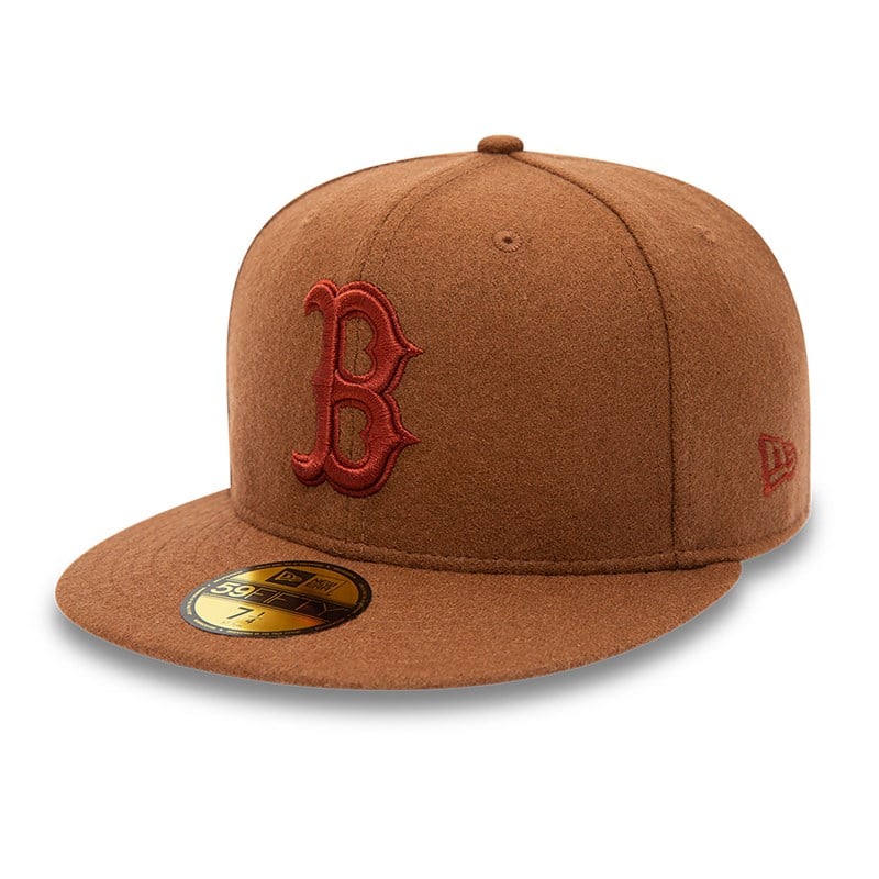 59fifty New Era Boston Sox Melton Fitted Gorras Marrom | ZQ8247690