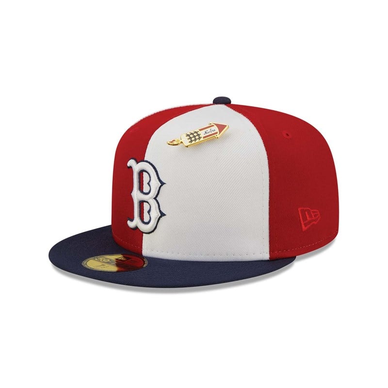 59fifty New Era Boston Sox Pinwheel Americana Fitted Gorras Rojos | LS8930651