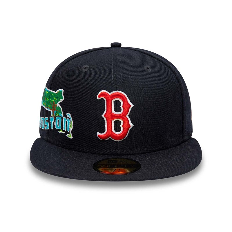 59fifty New Era Boston Sox Stateview Fitted Gorras Azules | NG9487132