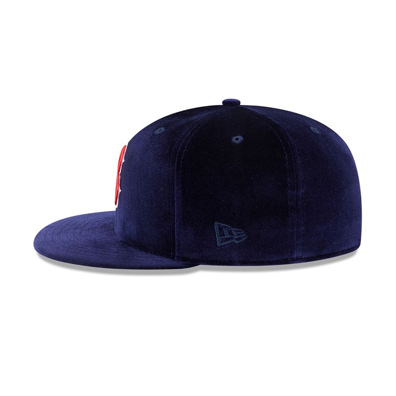 59fifty New Era Boston Sox Velvet Fitted Gorras Azules | WY5917408