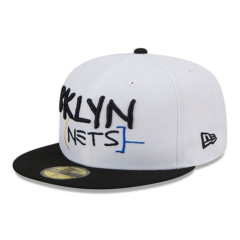 59fifty New Era Brooklyn Nets Authentics City Edition Fitted Gorras Blancos | CW7158092