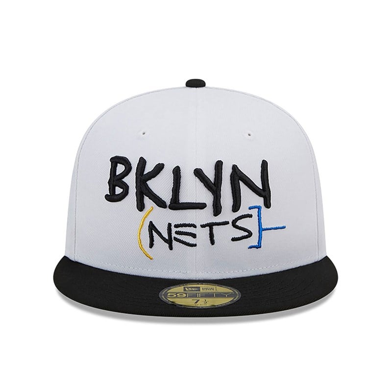 59fifty New Era Brooklyn Nets Authentics City Edition Fitted Gorras Blancos | CW7158092