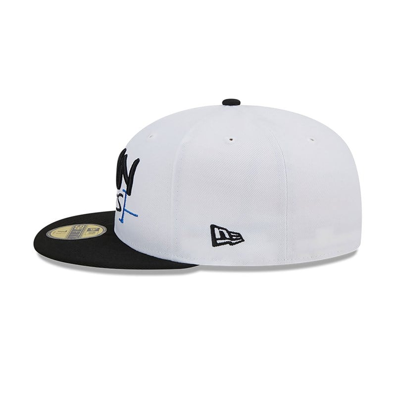 59fifty New Era Brooklyn Nets Authentics City Edition Fitted Gorras Blancos | CW7158092