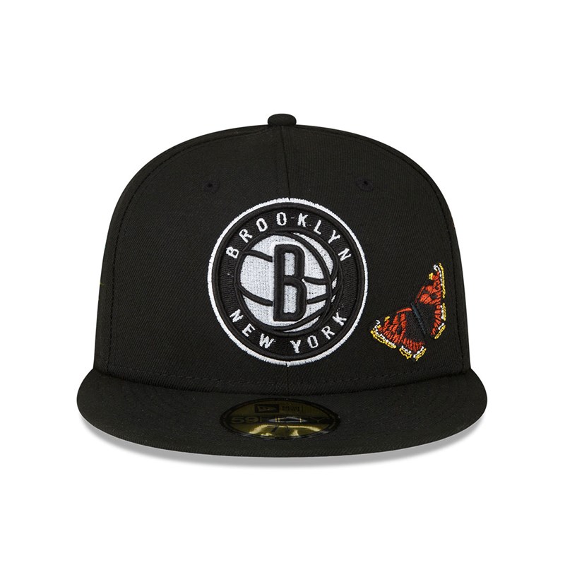 59fifty New Era Brooklyn Nets Felt X NBA Fitted Gorras Negros | JM9873521