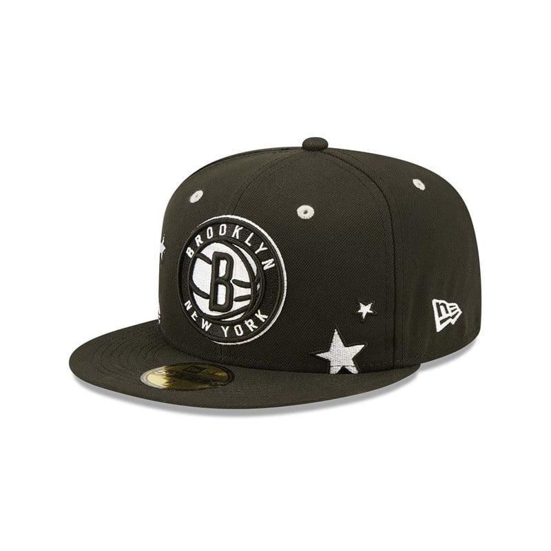 59fifty New Era Brooklyn Nets Teddy Fitted Gorras Negros | EX4018973