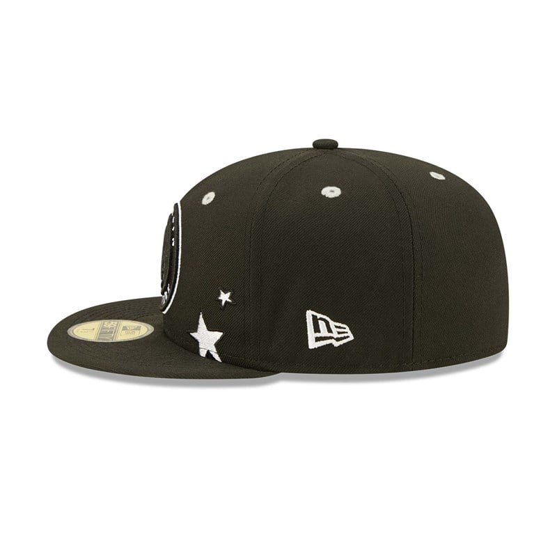 59fifty New Era Brooklyn Nets Teddy Fitted Gorras Negros | EX4018973