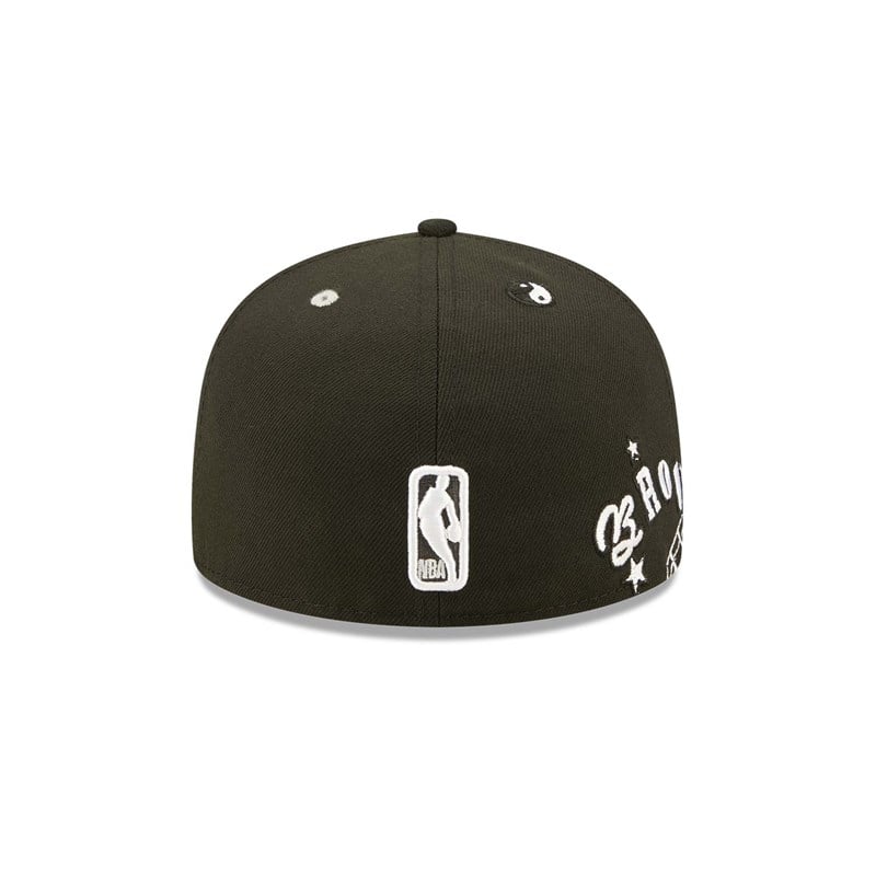 59fifty New Era Brooklyn Nets Teddy Fitted Gorras Negros | EX4018973