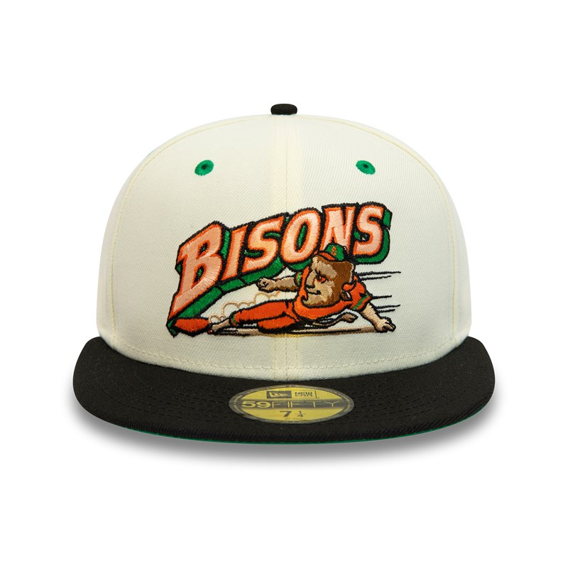 59fifty New Era Buffalo Bisons Milb Chrome Fitted Gorras Blancos | VL2593406