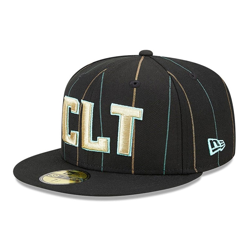 59fifty New Era Charlotte Hornets Authentics City Edition Fitted Gorras Negros | JL2031684