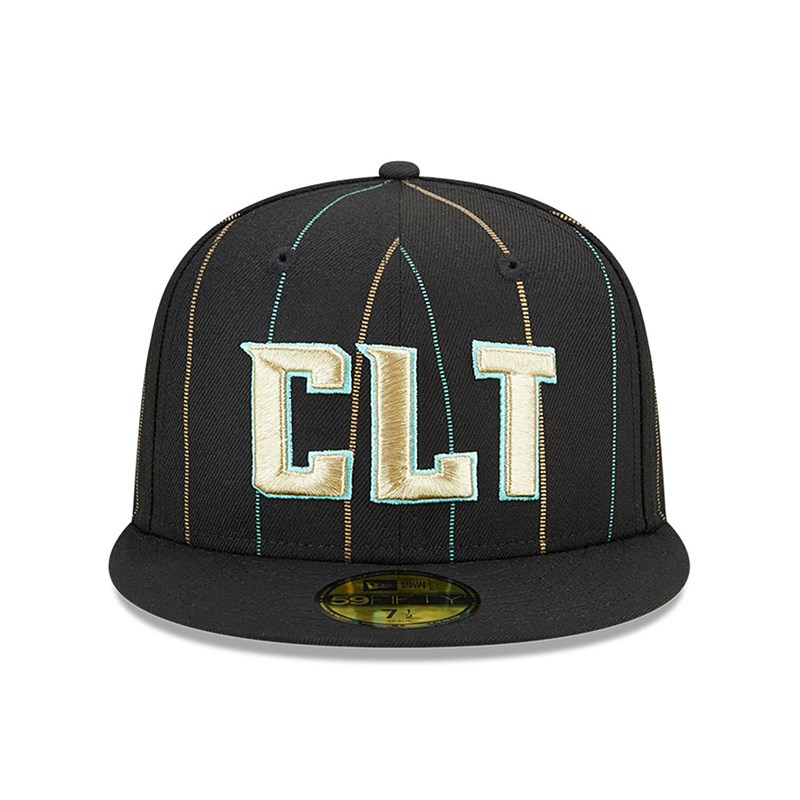 59fifty New Era Charlotte Hornets Authentics City Edition Fitted Gorras Negros | JL2031684