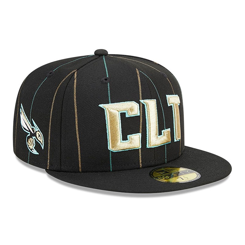 59fifty New Era Charlotte Hornets Authentics City Edition Fitted Gorras Negros | JL2031684