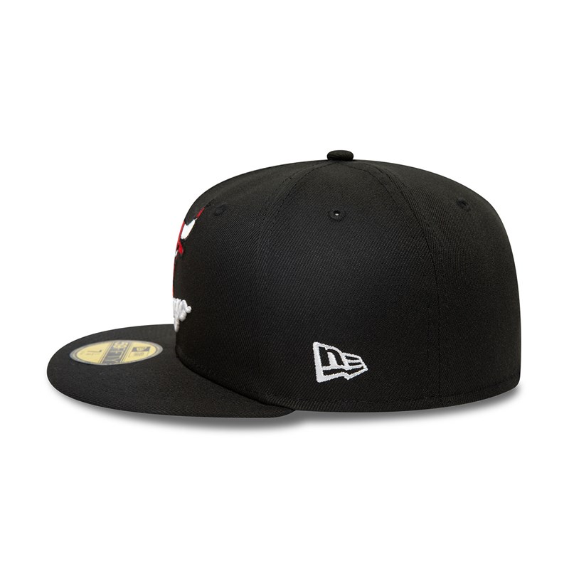 59fifty New Era Chicago Bulls Dual Logo Fitted Gorras Negros | ZG8425907