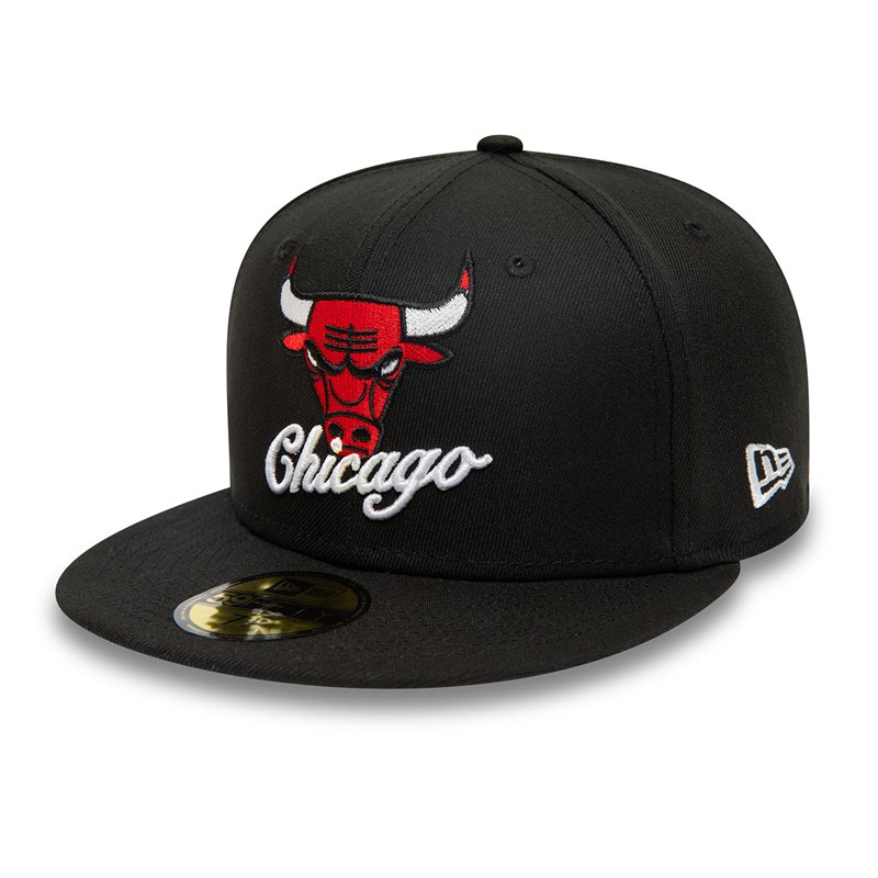 59fifty New Era Chicago Bulls Dual Logo Fitted Gorras Negros | ZG8425907