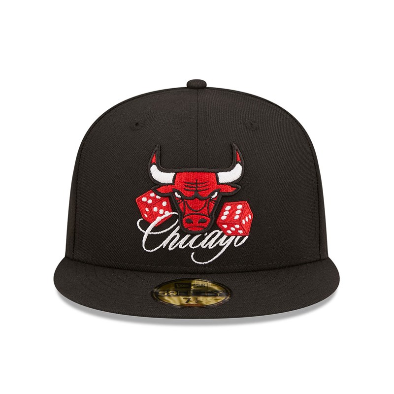 59fifty New Era Chicago Bulls Roller Fitted Gorras Negros | JE4987132