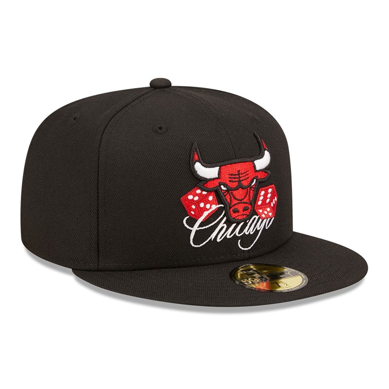 59fifty New Era Chicago Bulls Roller Fitted Gorras Negros | JE4987132