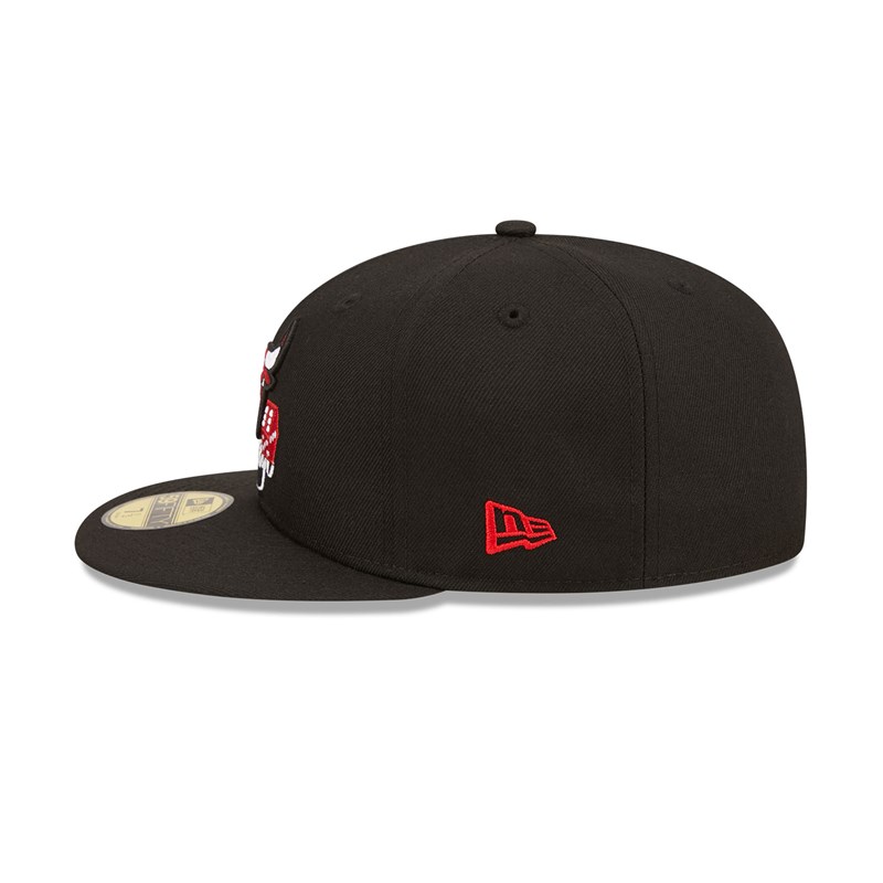 59fifty New Era Chicago Bulls Roller Fitted Gorras Negros | JE4987132