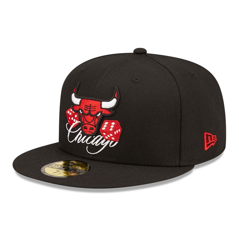 59fifty New Era Chicago Bulls Roller Fitted Gorras Negros | JE4987132