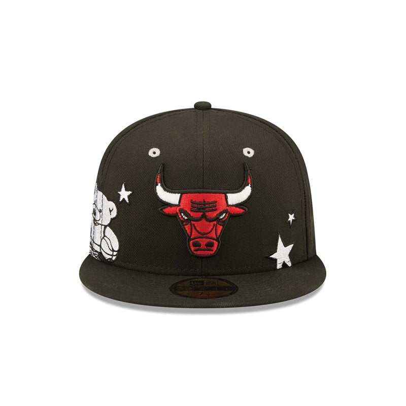 59fifty New Era Chicago Bulls Teddy Fitted Gorras Negros | BJ2169034