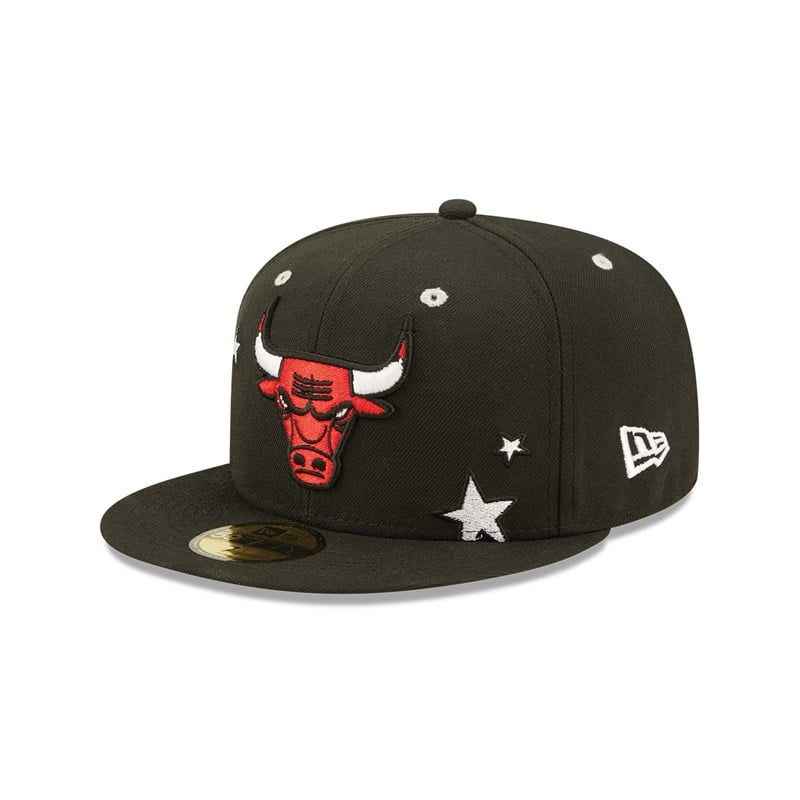 59fifty New Era Chicago Bulls Teddy Fitted Gorras Negros | BJ2169034