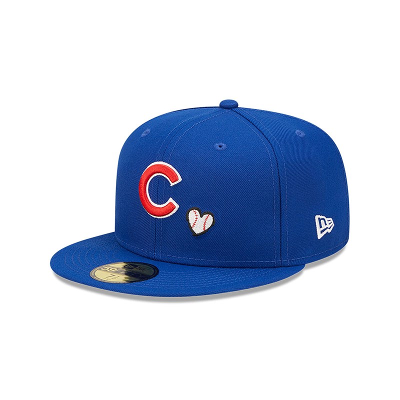 59fifty New Era Chicago Cubs MLB Team Heart Fitted Gorras Azules | ZO5630849