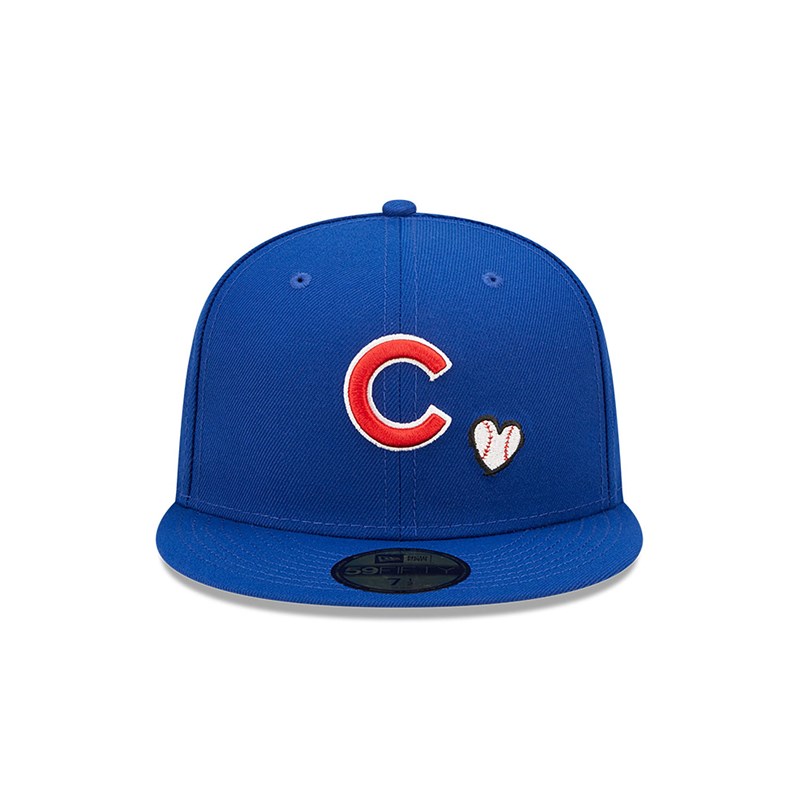 59fifty New Era Chicago Cubs MLB Team Heart Fitted Gorras Azules | ZO5630849