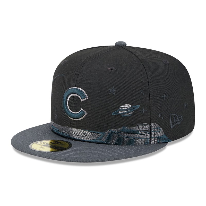 59fifty New Era Chicago Cubs Planetary Fitted Gorras Negros | XW3051428