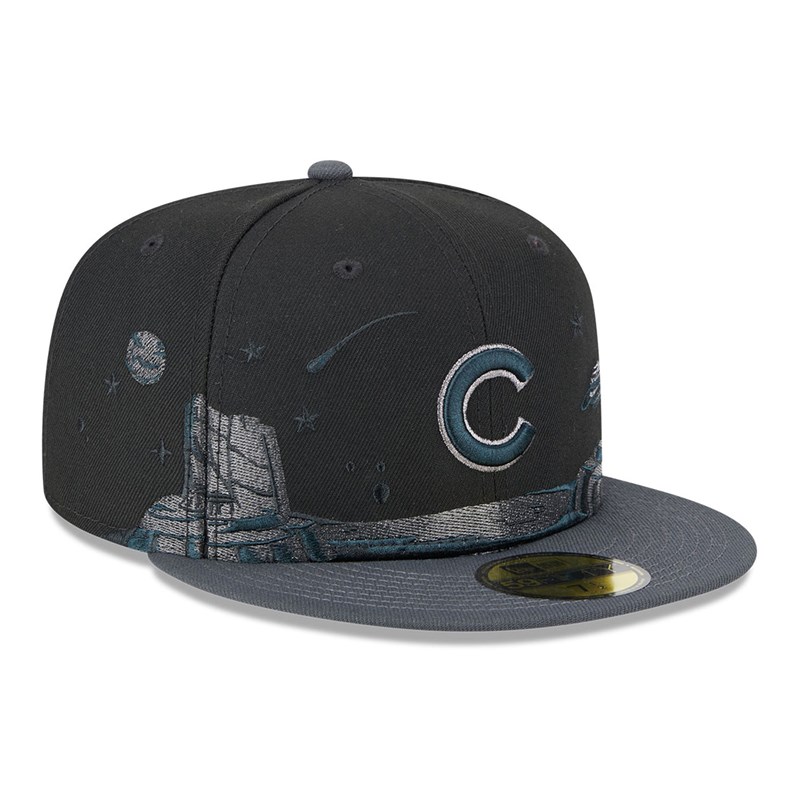 59fifty New Era Chicago Cubs Planetary Fitted Gorras Negros | XW3051428