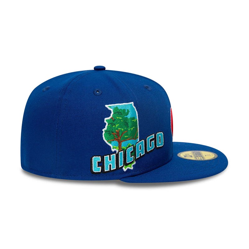 59fifty New Era Chicago Cubs Stateview Fitted Gorras Azules | HV7095863