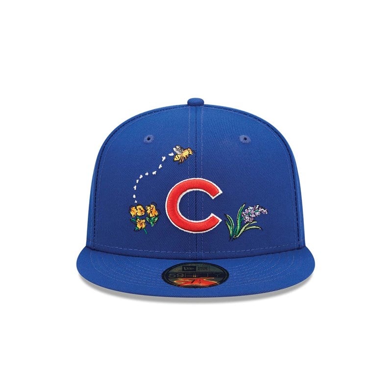 59fifty New Era Chicago Cubs Watercolour Floral Gorras Azules | ZL1802794