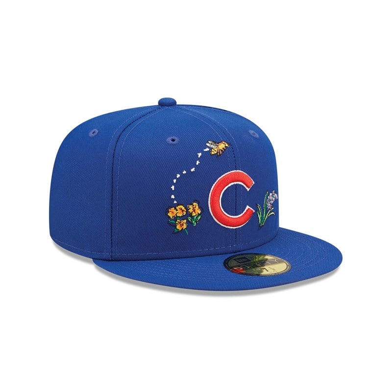 59fifty New Era Chicago Cubs Watercolour Floral Gorras Azules | ZL1802794