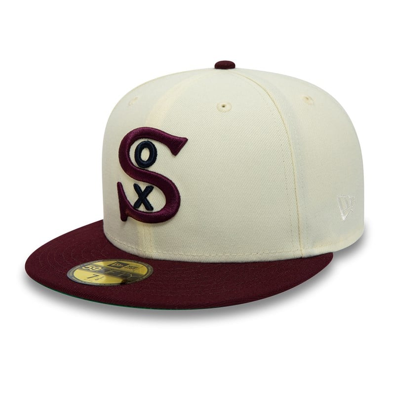 59fifty New Era Chicago Sox 1917 World Series Chrome Fitted Gorras Blancos | WS7829510