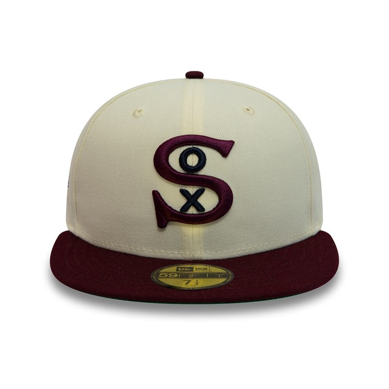 59fifty New Era Chicago Sox 1917 World Series Chrome Fitted Gorras Blancos | WS7829510