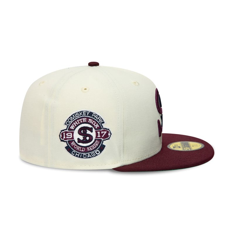 59fifty New Era Chicago Sox 1917 World Series Chrome Fitted Gorras Blancos | WS7829510